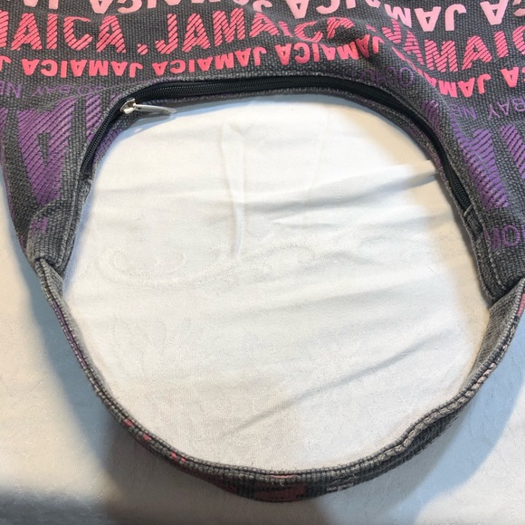 Robin Ruth Cloth Jamaica Shoulder Hobo Tote Black Pink - Picture 12 of 13